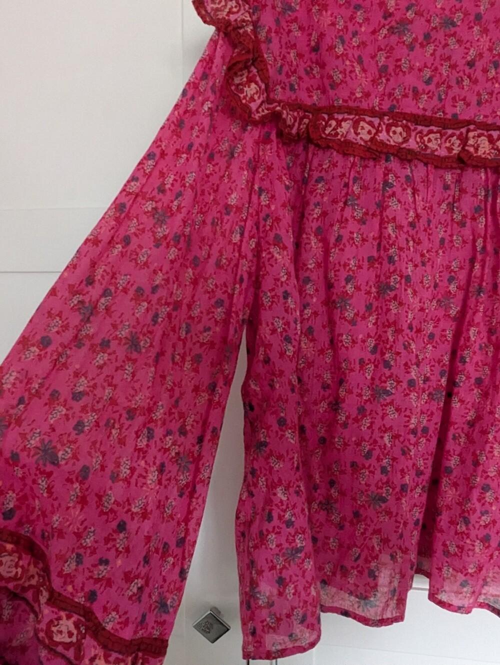 Free People Fuchsia Ruffled Blouse - Picture 4 of 4